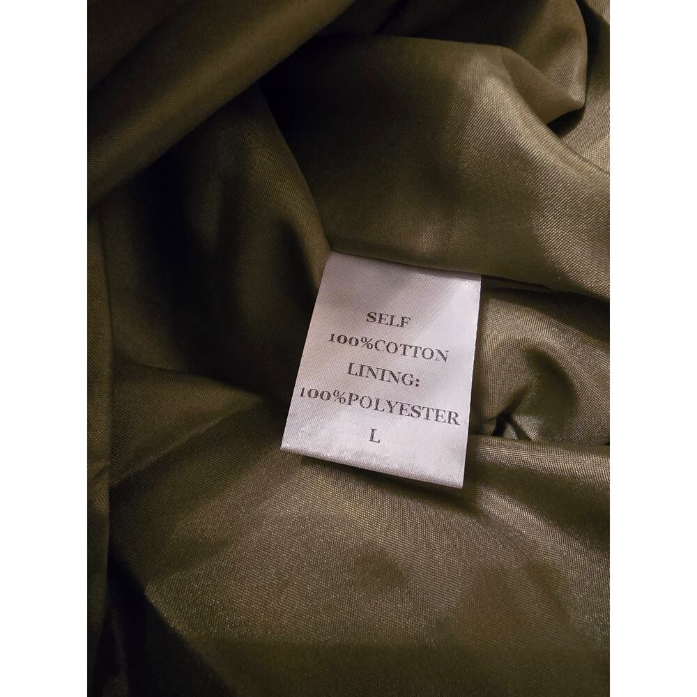 Tulip B Large Olive Green Floral Cotton Fit Flare Midi Dress NWT - Picture 7 of 8